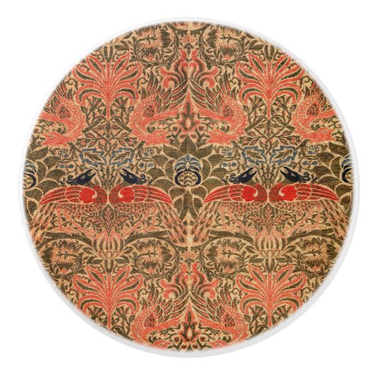 William * Morris Dragon and Peacock Keramik Knob Keramikknauf (Vorderseite)