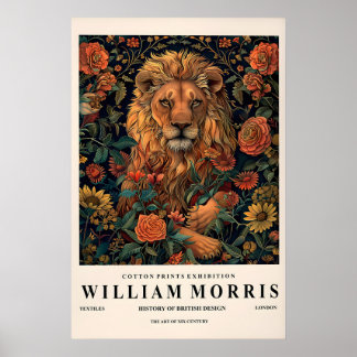 William Morris Druck, Floral Löwenplakat, Dunkel Poster