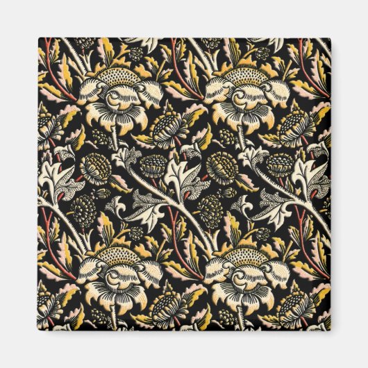William Morris dunkle florale Arabeske Magnet (Vorne)