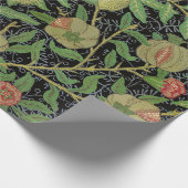 William Morris Dunkles Granatapfelmuster Geschenkpapier (Ecke)