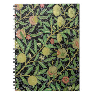 William Morris Dunkles Granatapfelmuster Notizblock