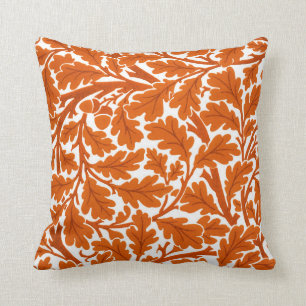 William Morris Eichenblätter, Rostorange und Creme Kissen