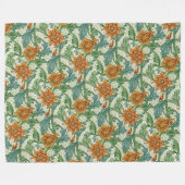 William Morris Einzelstiel Vintage-Blumen Fleecedecke (Vorderseite (Horizontal))