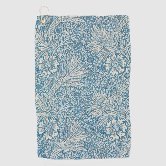William Morris - Elegant Blue Marigold Golfhandtuch (Vorderseite)