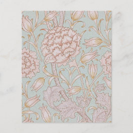 William Morris, Elegant Pink Wild Tulips Soft Blue