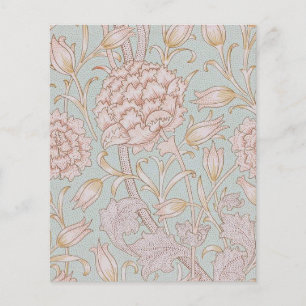 William Morris, Elegant Pink Wild Tulips Soft Blue