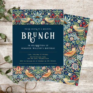 William Morris elegante blaue Brunch-Einladung Einladung