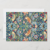 William Morris elegante Blue Brunch-Einladung Einladung (Rückseite)