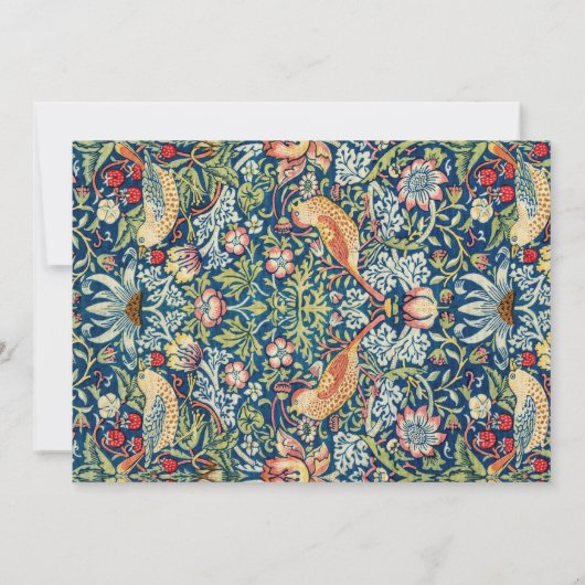 William Morris elegante Blue Brunch-Einladung Einladung (Rückseite)