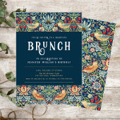 William Morris elegante Blue Brunch-Einladung Einladung