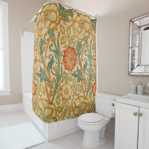 William Morris Elegante Rose Pattern Duschvorhang