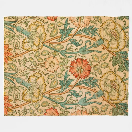 William Morris Elegante Rose Pattern Fleecedecke (Vorderseite (Horizontal))