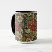 William Morris Elegantes Muster Rotes Grün Tasse (Vorderseite Links)