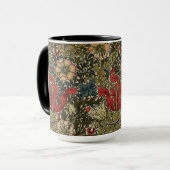 William Morris Elegantes Muster Rotes Grün Tasse (Vorderseite Links)