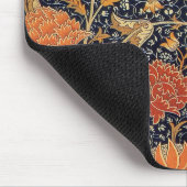 William Morris - Elegantes Orangefarbenes Muster Mousepad (Ecke)