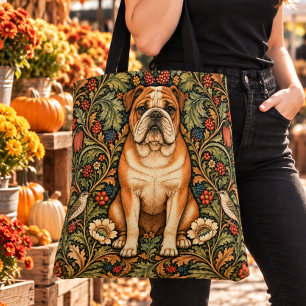 William Morris English Bulldog Vintage Floral Tasche