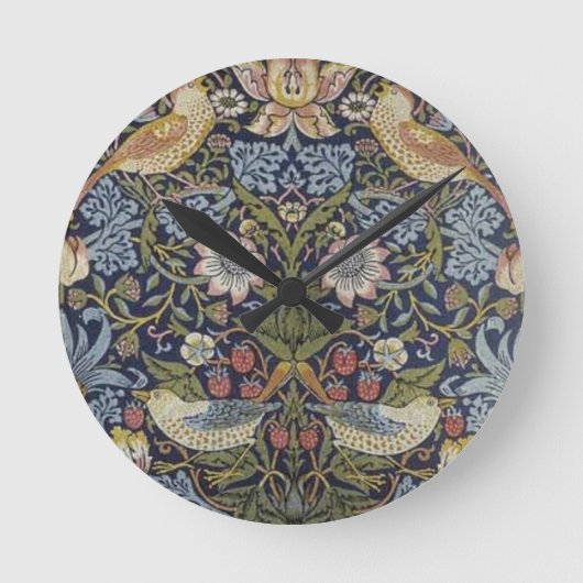 William Morris-Erdbeerdieb-Entwurf 1883 Runde Wanduhr (Vorderseite)