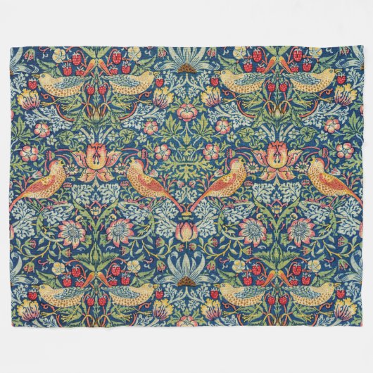 William Morris - Erdbeerdieb Fleecedecke (Vorderseite (Horizontal))