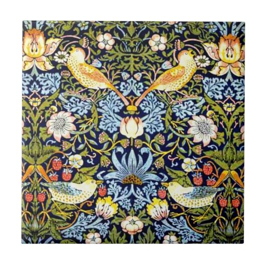 William Morris, Erdbeerdieb, Fliese (Vorderseite)