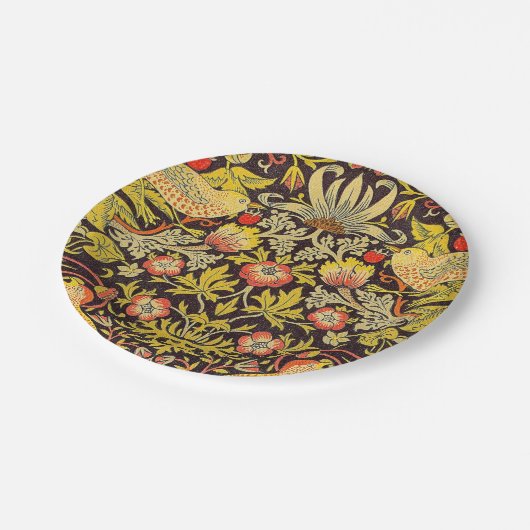 William Morris-Erdbeerdieb-Muster Pappteller (Schrägansicht)