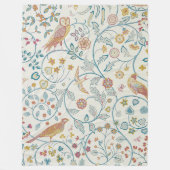 William Morris - Eule und Beeren Fleecedecke (Vorderseite)