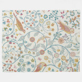 William Morris - Eule und Berries Fleecedecke (Vorderseite (Horizontal))