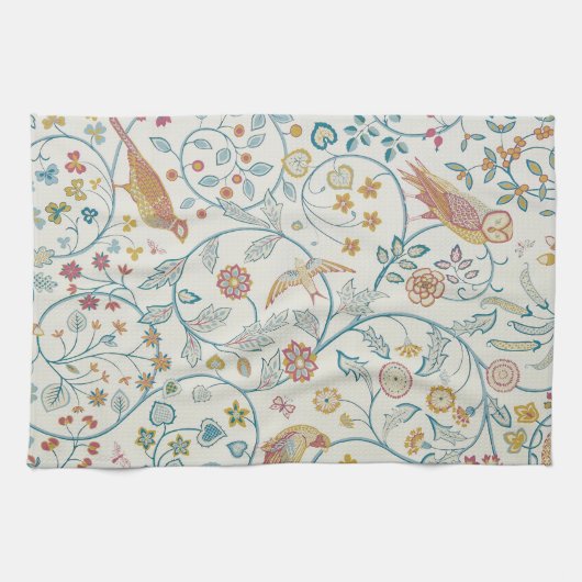 William Morris - Eule und Berries Geschirrtuch (Horizontal)
