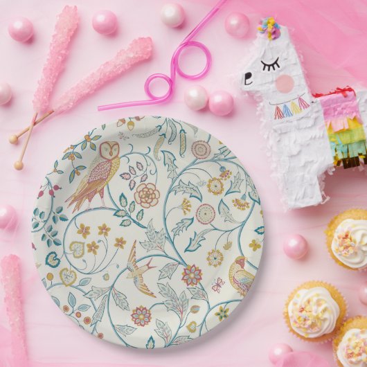 William Morris - Eule und Berries Pappteller (Party)