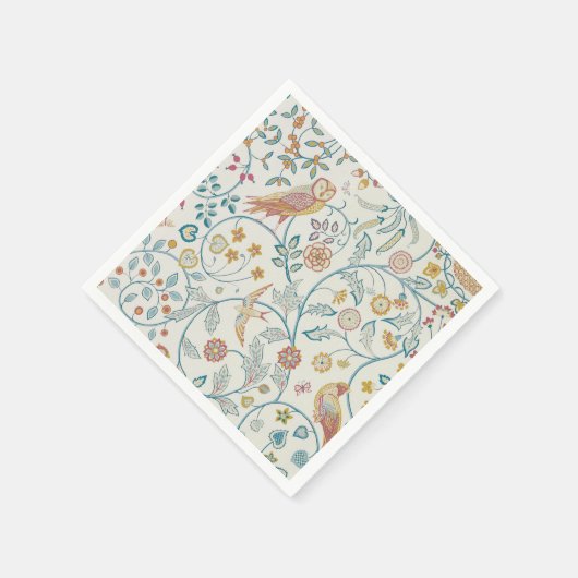 William Morris - Eule und Berries Serviette (Ecke)