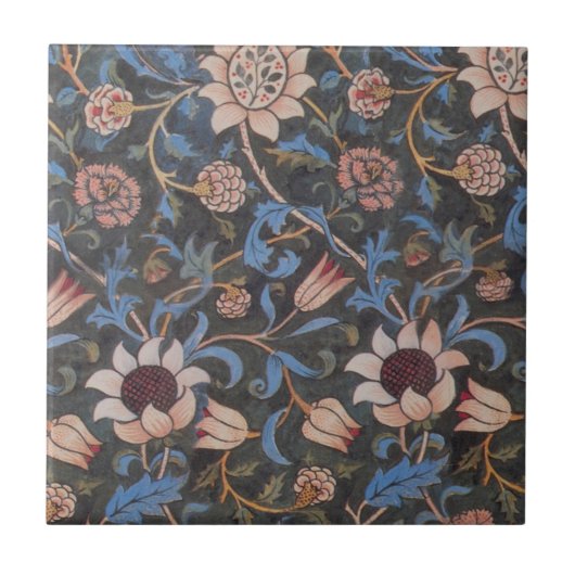 William Morris Evenlode-Muster: Vintage Stimmung Fliese (Vorderseite)