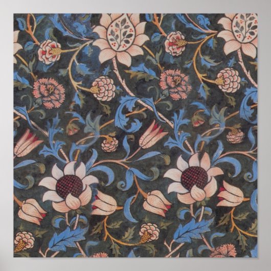 William Morris Evenlode-Muster: Vintage Stimmung Poster (Vorne)
