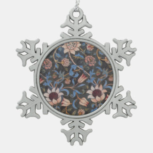 William Morris Evenlode-Muster: Vintage Stimmung Schneeflocken Zinn-Ornament