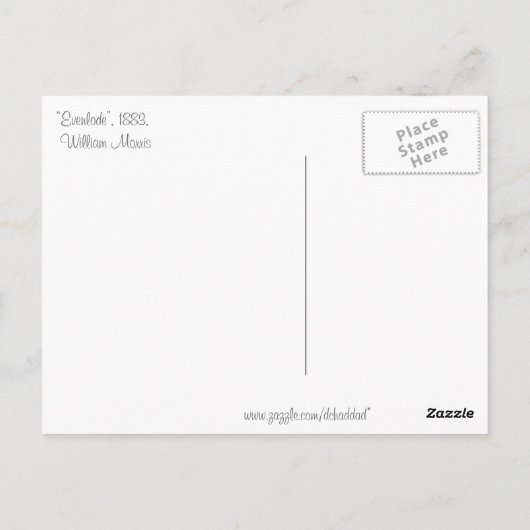 William Morris Evenlode Postkarte (Rückseite)
