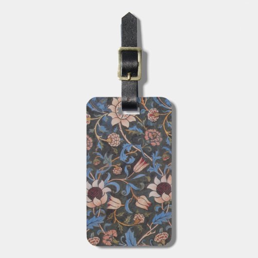 William Morris Evenlode Textil Floral Kunst Gepäckanhänger (Vorderseite vertikal)