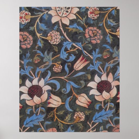 William Morris Evenlode Textil Floral Kunst Poster (Vorne)
