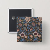 William Morris Evenlode Textile Floral Art Button (Vorne & Hinten)