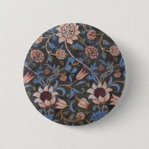William Morris Evenlode Textile Floral Art Button