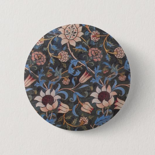 William Morris Evenlode Textile Floral Art Button (Vorderseite)
