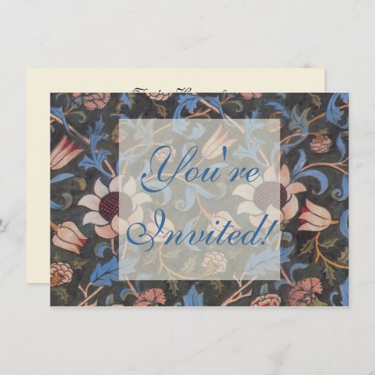 William Morris Evenlode Textile Floral Art Einladung (Vorne/Hinten)