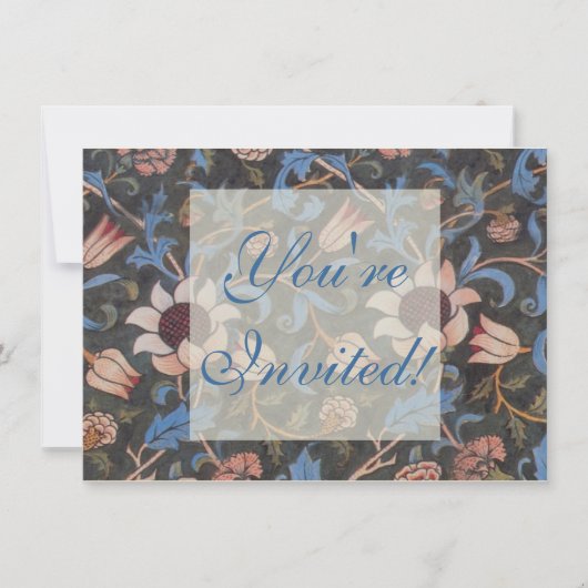 William Morris Evenlode Textile Floral Art Einladung (Vorderseite)