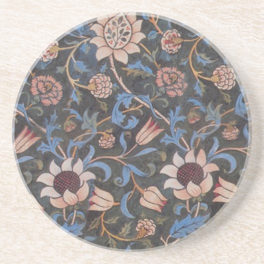 William Morris Evenlode Textile Floral Art Getränkeuntersetzer (Vorne)