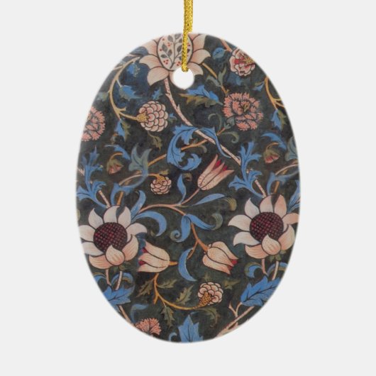 William Morris Evenlode Textile Floral Art Keramikornament (Vorne)