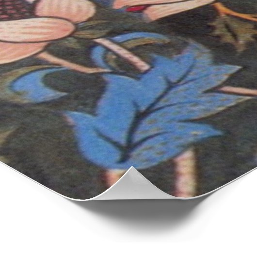 William Morris Evenlode Textile Floral Art Poster (Ecke)