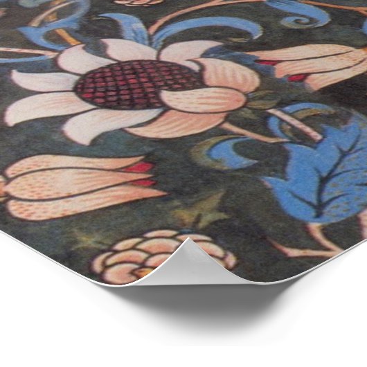 William Morris Evenlode Textile Floral Art Poster (Ecke)