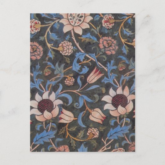 William Morris Evenlode Textile Floral Art Postkarte (Vorderseite)