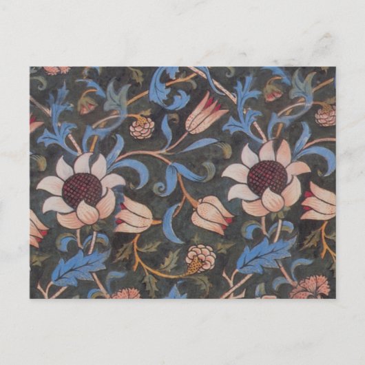 William Morris Evenlode Textile Floral Art Postkarte (Vorderseite)