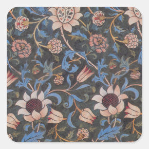William Morris Evenlode Textile Floral Art Quadratischer Aufkleber