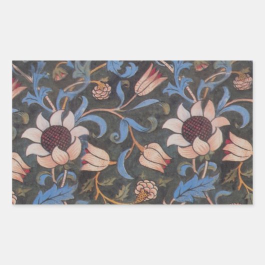 William Morris Evenlode Textile Floral Art Rechteckiger Aufkleber (Vorderseite)