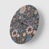 William Morris Evenlode Textile Floral Art Runde Wanduhr (Winkel)