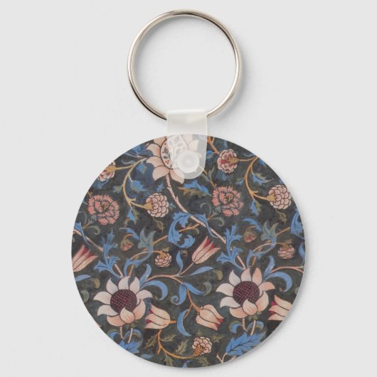 William Morris Evenlode Textile Floral Art Schlüsselanhänger (Vorderseite)